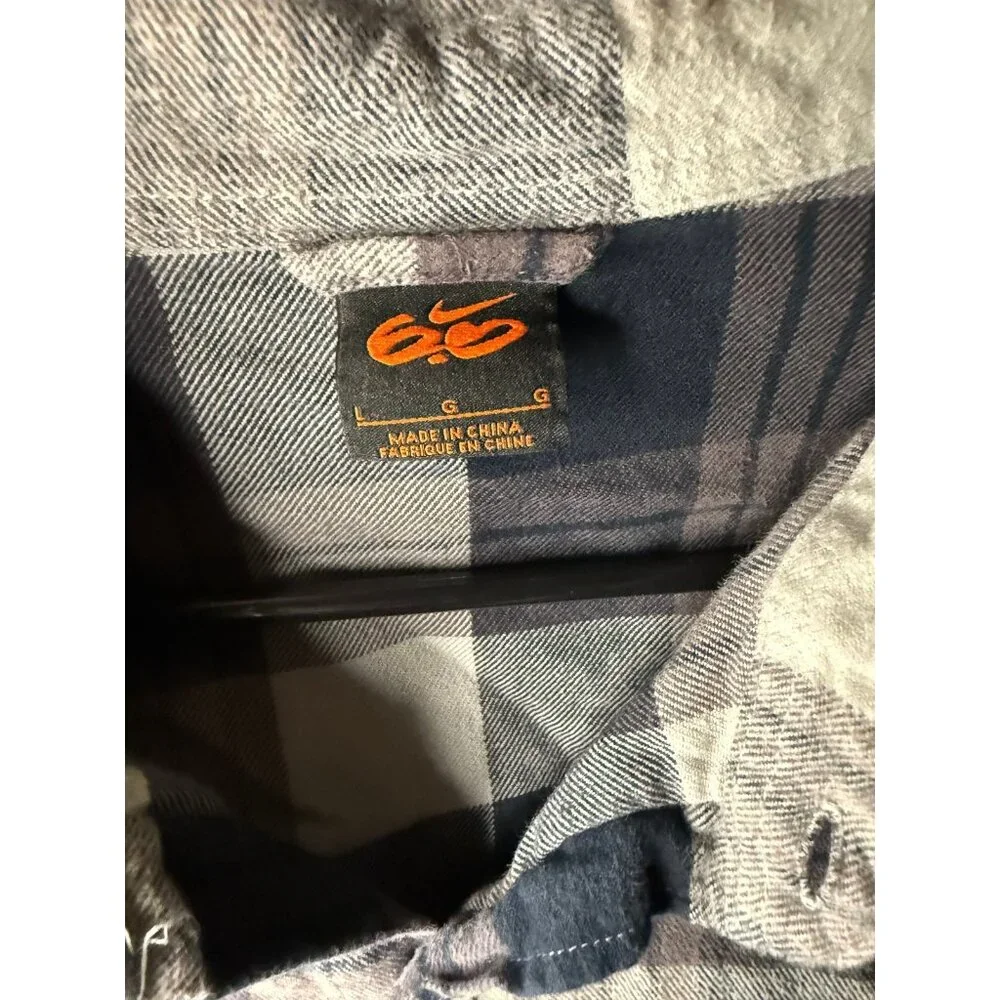 Nike 6.0 Flannel Mens L Plaid Button Long Sleeve Shirt